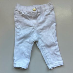 Janie and Jack white jeans. Size 3-6m